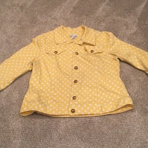 Christopher & Banks yellow polka dot jacket